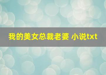 我的美女总裁老婆 小说txt